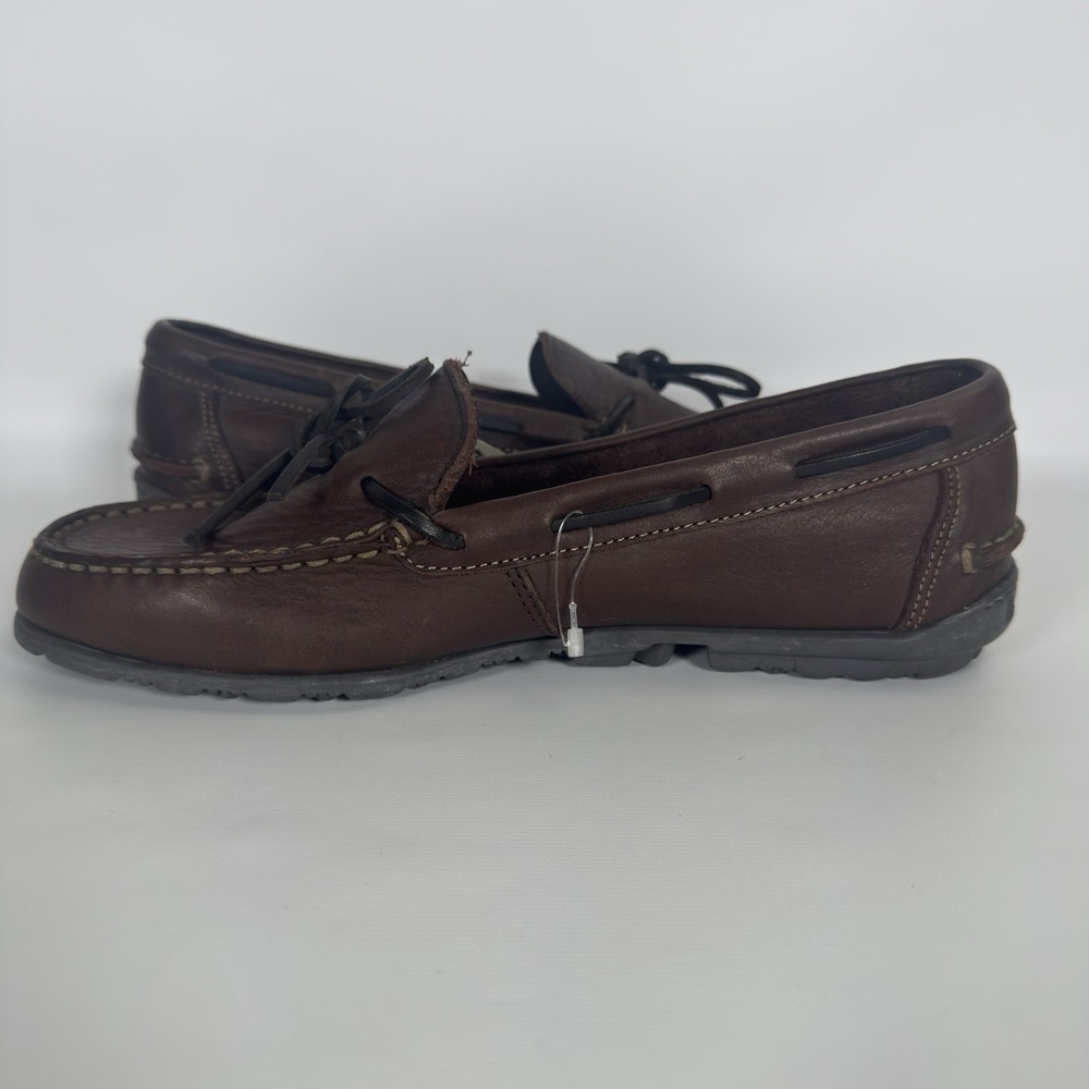 New Timberland Leather Loafers Womens Size 8 Dark Brown Lace Up Slip On - Picture 7 of 10